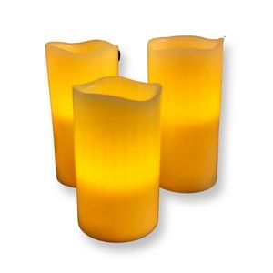 Flameless LED Pillar Candles-Ivory